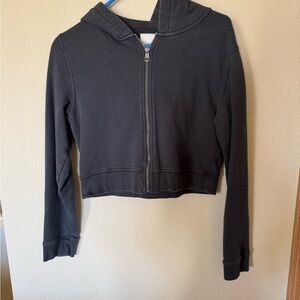 American Eagle black crop hoodie